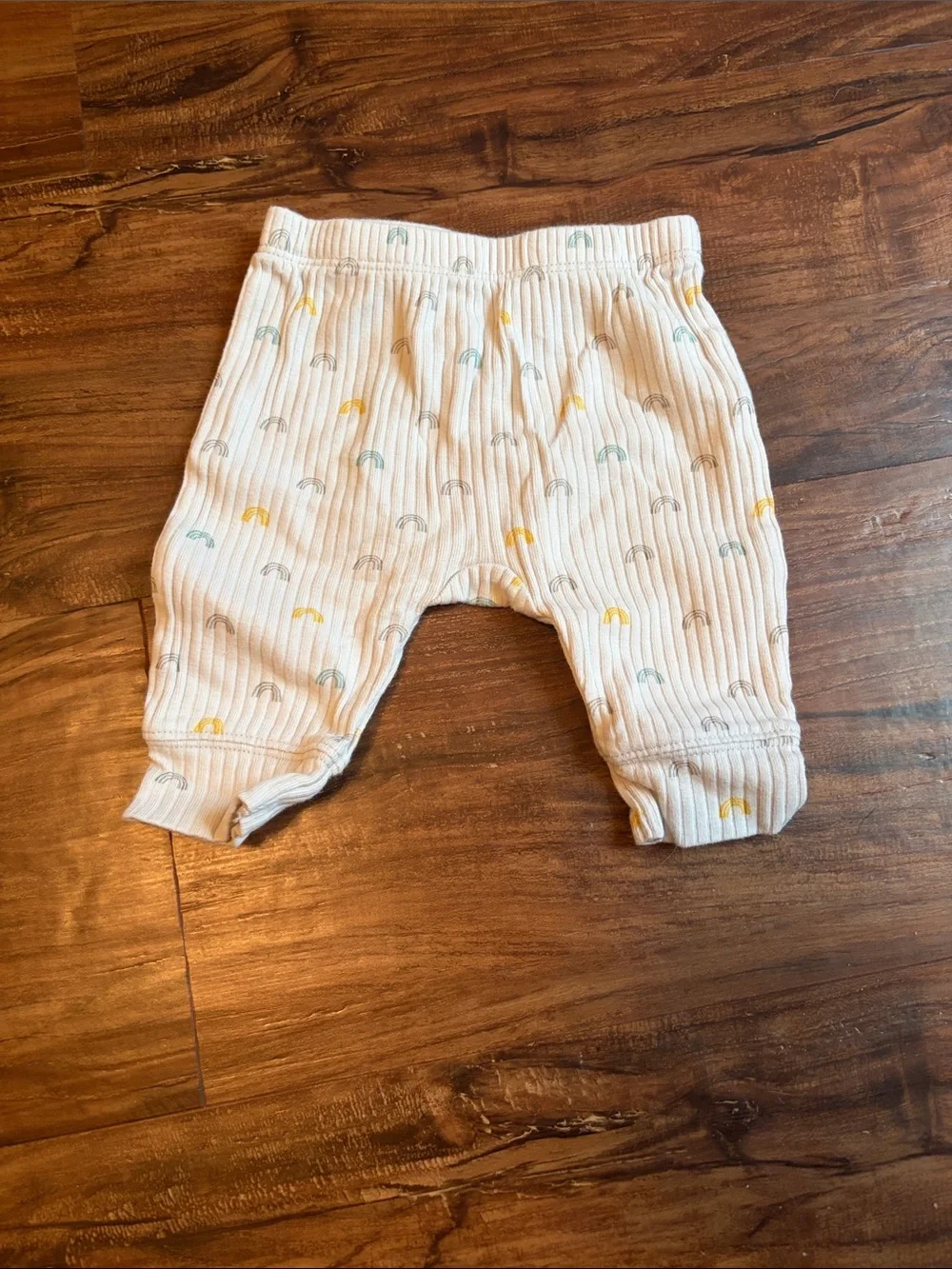 Organic Ribbed Baby Two-Piece Set with Rainbow Print